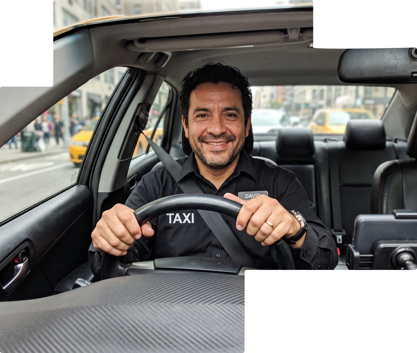 Ilustración de un taxi de Ruppit en las provincias